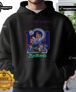 Official New York Giants Zootopia 2 hoodie featuring vibrant designs and team logo, perfect for fans and casual wear.