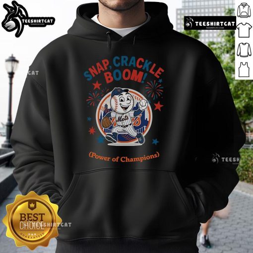 Alt Text: Official New York Mets Snap Crackle Boom hoodie for Independence Day featuring vibrant team colors and logo.