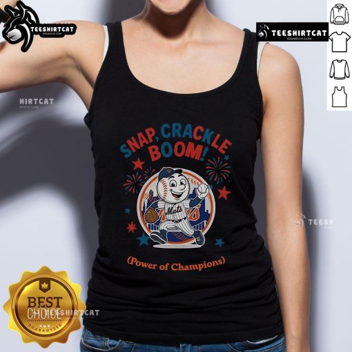 Official New York Mets Snap Crackle Boom tank top for Independence Day, showcasing team spirit and summer style.