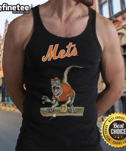 Official New York Mets Tiny Turnip Velociraptor tank top featuring a fun dinosaur design for fans and collectors.