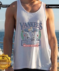 Official New York Yankees Mickey Mantle awards tank top featuring iconic logo and vintage design for fans.