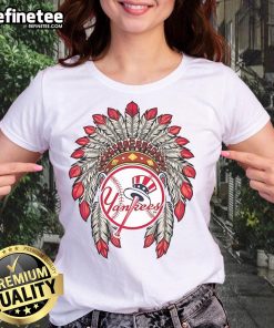 Official New York Yankees Native American Logo Ladies Tee showcasing a stylish design for fans.