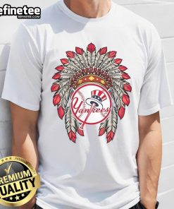 Official New York Yankees Native American Logo T-Shirt featuring a unique design celebrating cultural heritage.