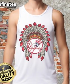 Official New York Yankees Native American logo tank top featuring vibrant design and comfortable fit for fans.