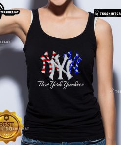 Official New York Yankees red, white, and blue tank top featuring logo, perfect for summer sports and fan apparel.
