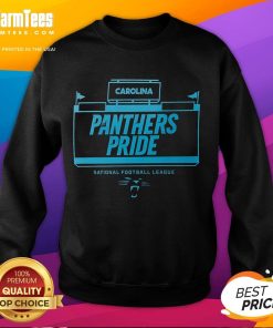 Official NFL Carolina Panthers Pride Sweatshirt featuring team colors and logo, perfect for fans showing team spirit.