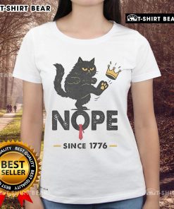 Official 'No Kings In America' political tee for men and ladies, featuring bold text and a patriotic design.