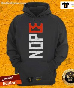 Alt Text: Official No Kings Nope protest sign on a horizontal hoodie showcasing bold message for activism and awareness.