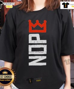 Official No Kings Nope protest sign on a horizontal ladies tee, showcasing bold activism and stylish apparel for supporters.