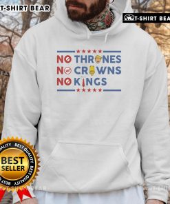 Official No Thrones No Crowns No Kings 2025 Hoodie in black, showcasing a bold graphic design for fans of unique streetwear.