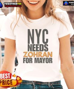 Alt Text: Official NYC Needs Zohran For Mayor Ladies Tee showcasing vibrant design promoting Zohran Mamdani's campaign.