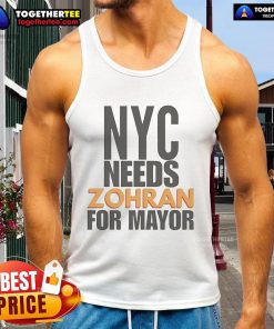 Official NYC Needs Zohran For Mayor tank top featuring bold graphics supporting Zohran Mamdani's campaign.