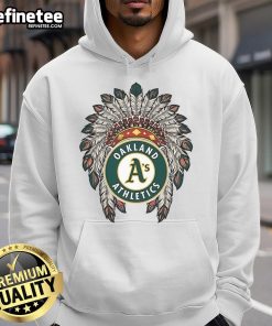 Official Oakland Athletics Native American Logo Hoodie featuring vibrant colors and unique design for fans.