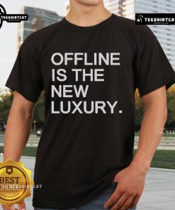 Official Offline Is The New Luxury T-Shirt in black with stylish design, perfect for modern casual wear.