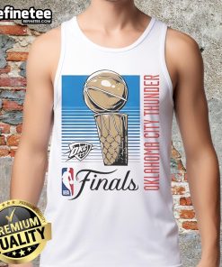 Official OKC Thunder Finals Retro Lines 2025 Tank Top featuring vibrant team colors and stylish graphics.