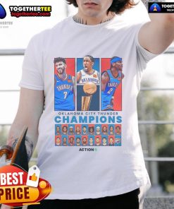 Official OKC Thunder 2024-25 NBA Finals winning t-shirt showcasing team pride and championship celebration.