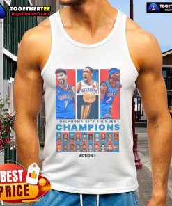 OKC Thunder tank top celebrating their victory in the 2024-25 NBA Finals, showcasing team pride and championship spirit.