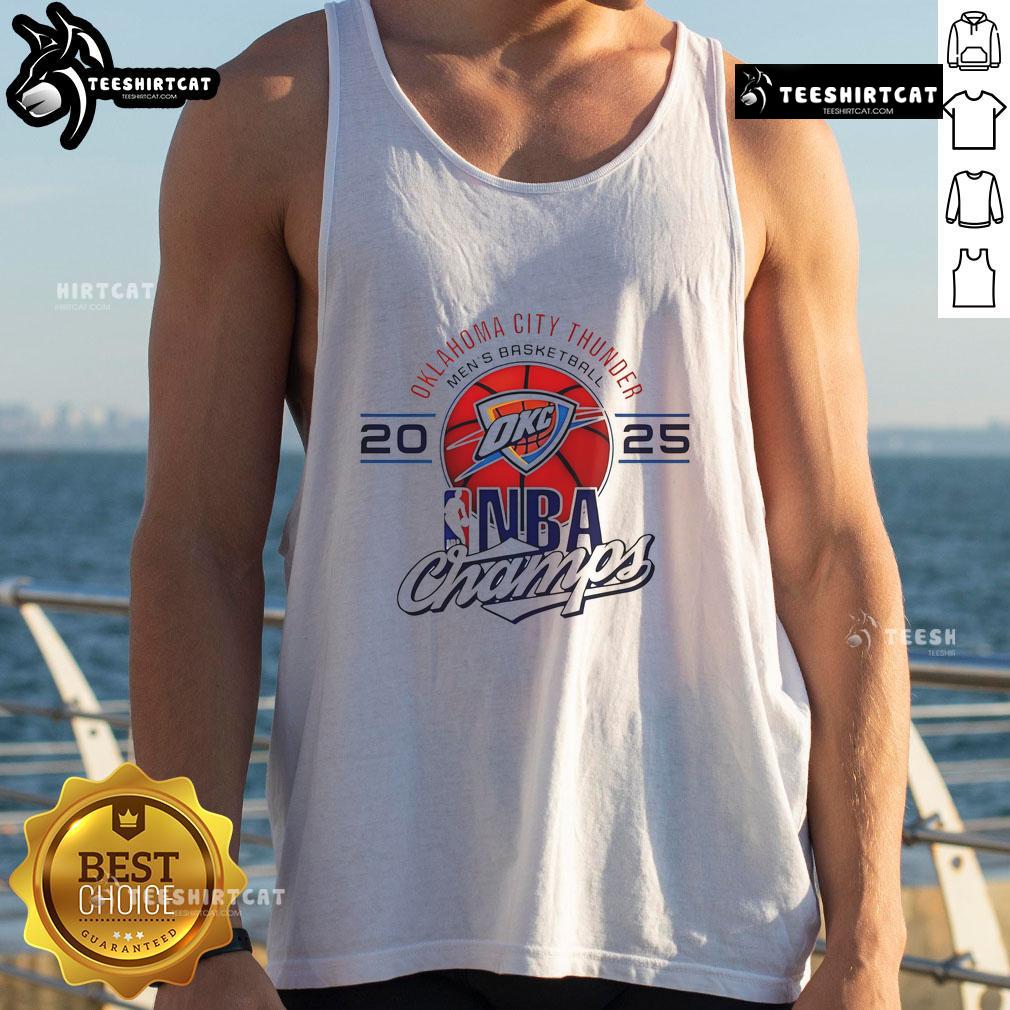 Official Oklahoma City Thunder Men'S Basketball 2025 Nba Champs Logo Tank Top Official Oklahoma City Thunder Men's Basketball 2025 NBA Champs Logo Tank Top featuring vibrant team graphics.