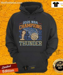 Official Oklahoma City Thunder NBA Finals Champions 2025 Retro Hoodie featuring team logo and vintage design.