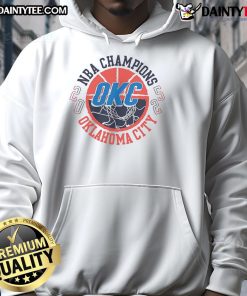 Official Oklahoma City Thunder NBA Finals Champions Tunnel Vision Hoodie showcasing team pride and style.