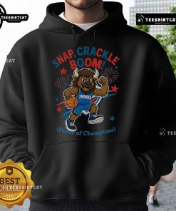 Alt Text: Official Oklahoma City Thunder Snap Crackle Boom hoodie for Independence Day, showcasing team spirit and celebration.