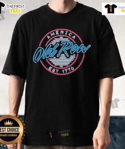 Alt Text: Official Old Row USA Neon Circle Logo T-Shirt featuring vibrant neon colors on a classic tee design.
