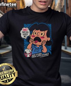 Alt Text: Official Omg That Dog Kissed Me Snoopy Lucy Van Pelt T-Shirt featuring playful design and vibrant colors.