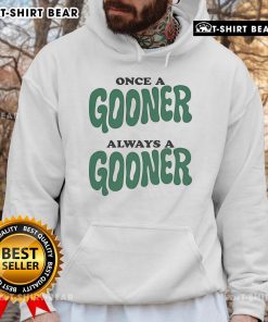 Alt Text: Official Once A Gooner Always A Goodner Hoodie in black, showcasing a stylish design for Arsenal fans.