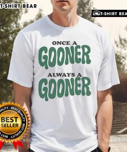 Alt Text: Official Once A Gooner Always A Goodner T-Shirt design featuring vibrant graphics perfect for football fans.