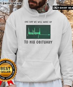 Alt Text: Official One Day We Will Wake Up To His Obituary Green Heartbeat Flatline Hoodie for unique fashion statement.