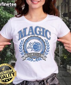 Official Orlando Magic Crest Ladies Tee featuring the team's logo on a stylish women's shirt for fans.