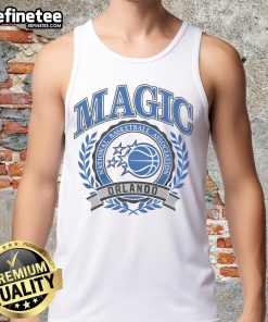 Official Orlando Magic Crest Tank Top featuring the team's logo, perfect for fans and sports enthusiasts.