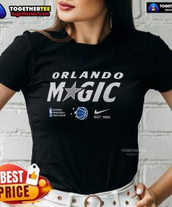 Official Orlando Magic National Basketball Association ladies tee featuring team logo and stylish design.