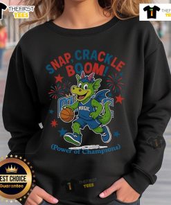 Official Orlando Magic Snap Crackle Boom sweatshirt celebrating Independence Day, featuring vibrant team colors and logo.