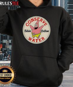Official Patrick Star Conserve Water Bikini Bottom Hoodie featuring vibrant colors and fun design for fans of SpongeBob SquarePants.