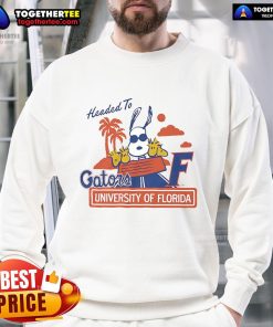Official Peanuts x Florida Headed to UF sweatshirt featuring iconic characters, perfect for Gators fans.