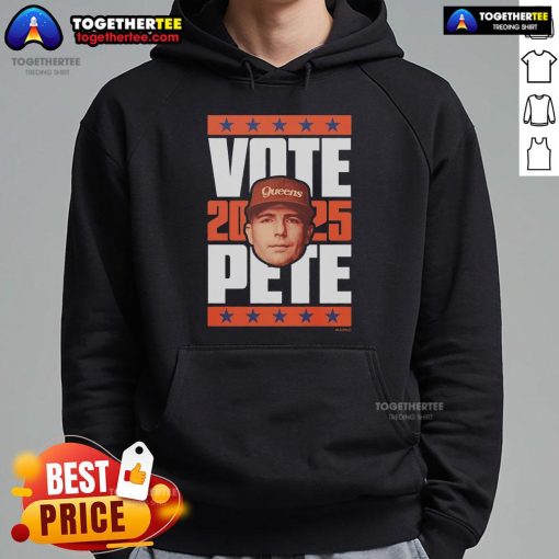 Alt Text: Official Pete Alonso 2025 Vote Hoodie featuring team colors and logo, perfect for fans supporting the star player.