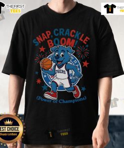 Official Philadelphia 76ers Snap Crackle Boom Independence Day T-Shirt featuring team logo and festive design.