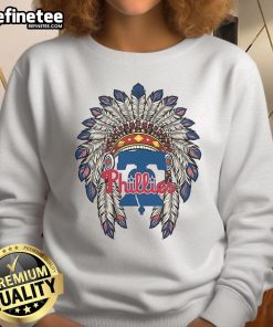 Official Philadelphia Phillies Native American logo sweatshirt in vibrant colors, perfect for fans and collectors.