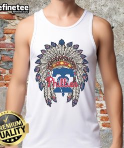 Official Philadelphia Phillies Native American logo tank top featuring vibrant colors and a stylish design for fans.