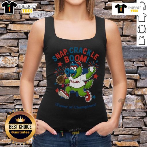 Official Philadelphia Phillies Snap Crackle Boom Independence Day tank top featuring team logo and festive design.
