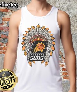 Official Phoenix Suns Native American logo tank top featuring vibrant colors and stylish design for basketball fans.