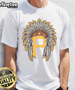 Alt Text: Official Pittsburgh Pirates Native American logo t-shirt featuring a bold design and vibrant colors for fans.