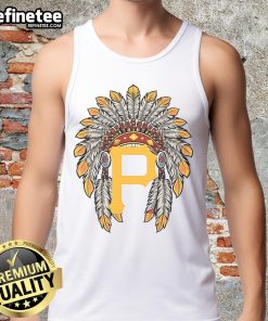 Official Pittsburgh Pirates Native American logo tank top showcasing team spirit and unique design for fans.