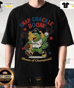 Official Pittsburgh Pirates Snap Crackle Boom T-Shirt for Independence Day featuring vibrant team colors and festive design.