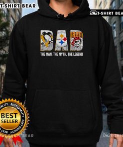 Official Pittsburgh Sports Dad hoodie featuring 'The Man, The Myth, The Legend' design, perfect for sports enthusiasts.