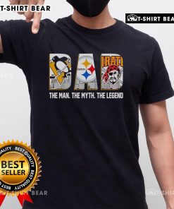 Official Pittsburgh Sports Dad T-Shirt featuring 'The Man The Myth The Legend' design, perfect for proud sports fathers.