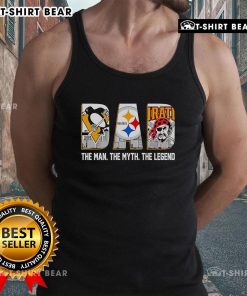 Official Pittsburgh Sports Dad tank top featuring 'The Man, The Myth, The Legend' design for proud sports enthusiasts.