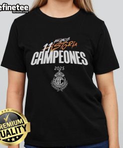 Official Club Toluca campeon ladies tee featuring 'Hicimos 11 Historia' design, perfect for fans celebrating the team's legacy.