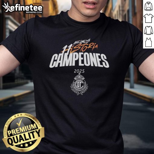 Alt Text: Official Playera Club Toluca Campeon Hicimos 11 Historia T-Shirt featuring the club's logo and championship design.